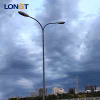 Garden solar lamp post with cast iron lamp post base